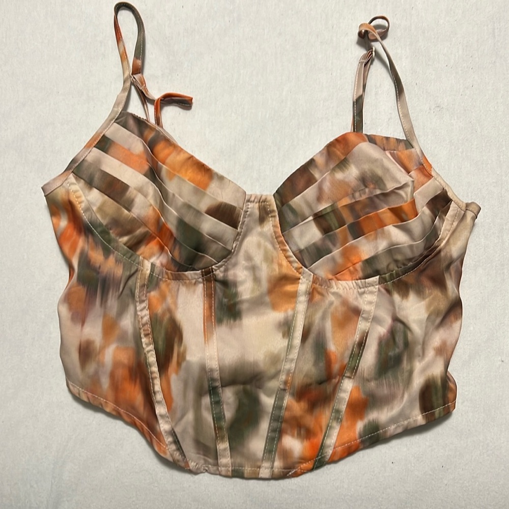Spaghetti multi color crop top